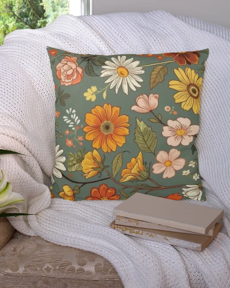 Botanical Harmony - Linen Pillow (Dual Sided)