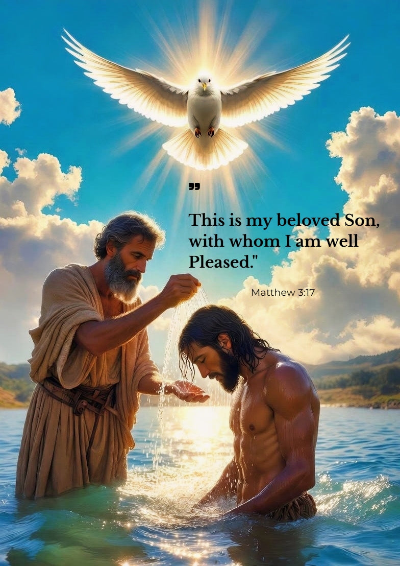 This Is My Beloved Son - Matthew 3:17 - Baptism of Yahshua Digital Art Print