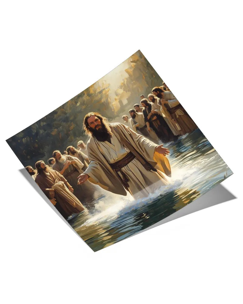 John the Baptist - Sacred River - Satin Square Poster (24x24in)