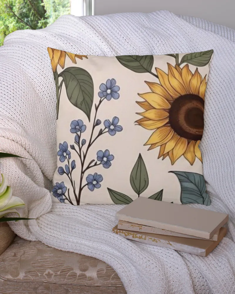 Sunflower Garden - Linen Pillow (Dual Sided)