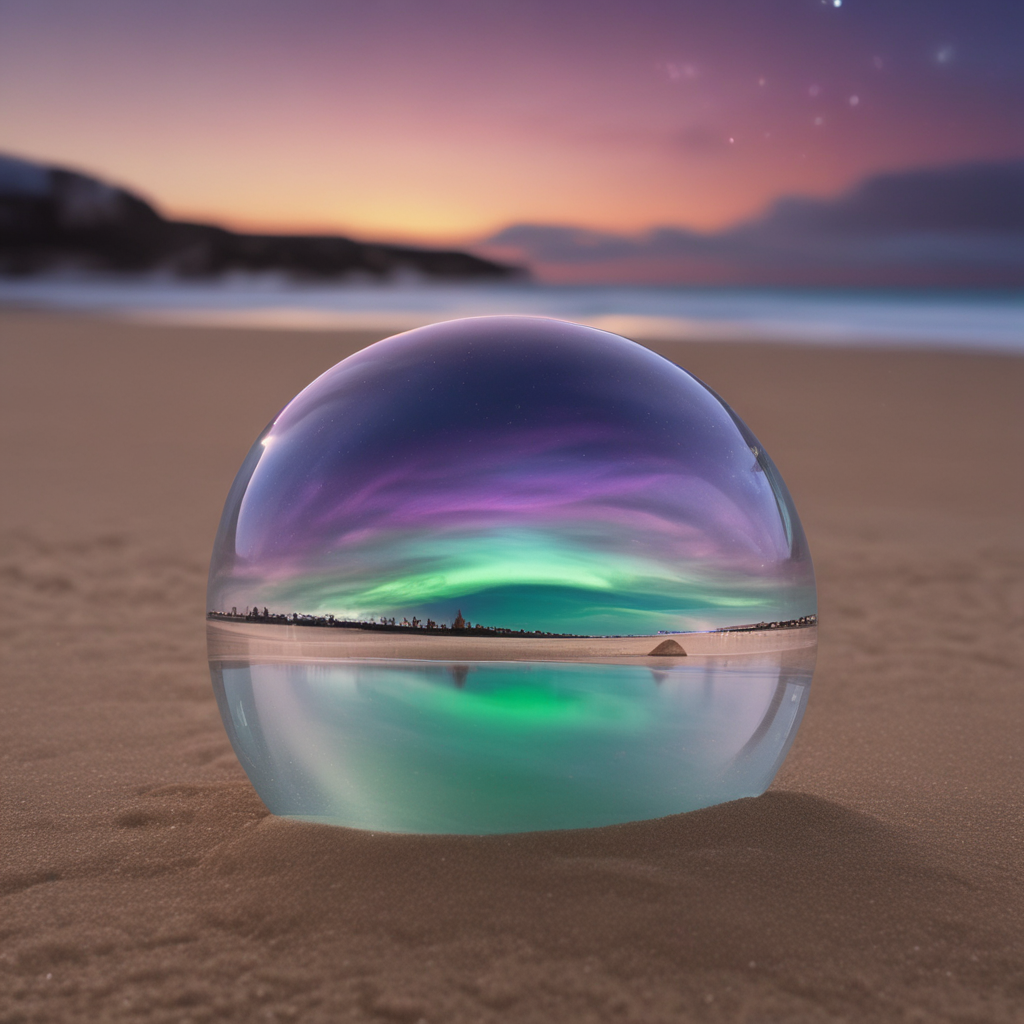 Aurora Sphere - Northern Lights Beach Reflection