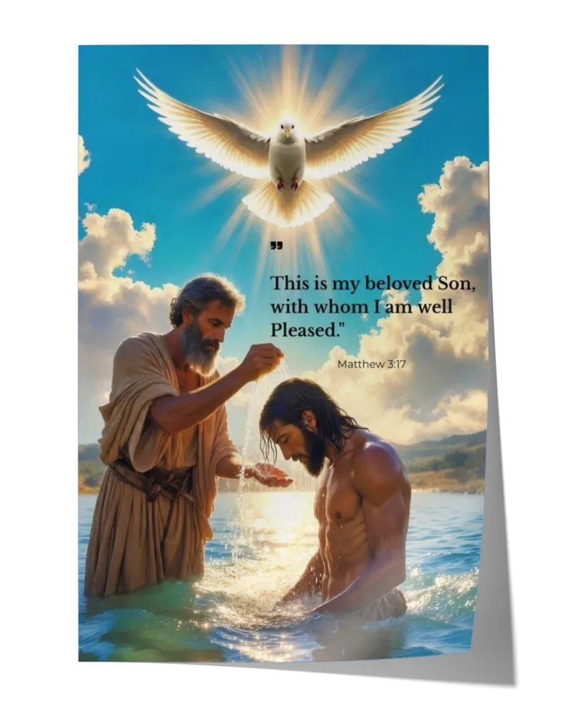 Divine Messiah's Baptism - Satin Portrait Poster (24x36in)
