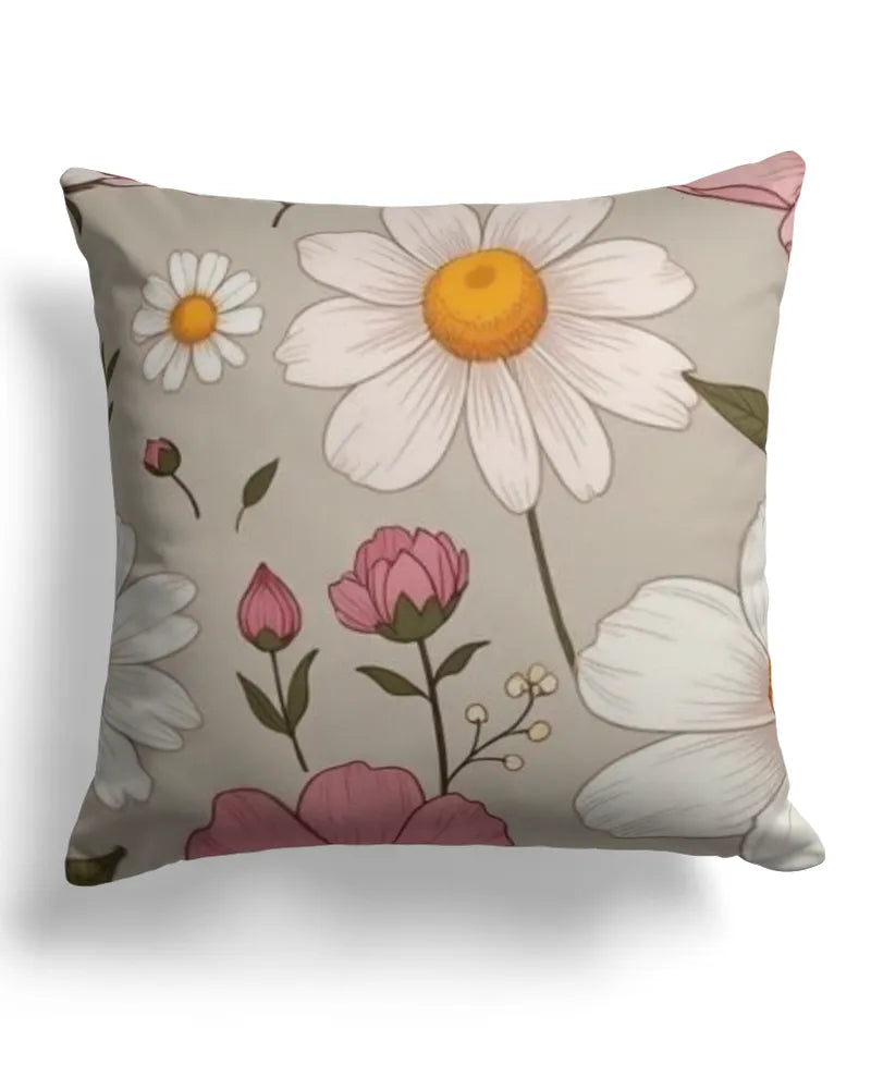 Cottage Garden Florals - Linen Pillow (Dual Sided)