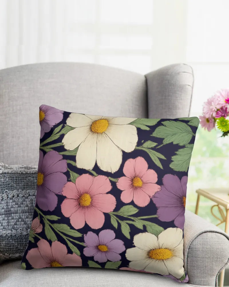 Floral Medley - Linen Pillow (Dual Sided)