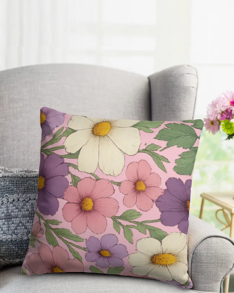 Floral Medley - Linen Pillow (Dual Sided)