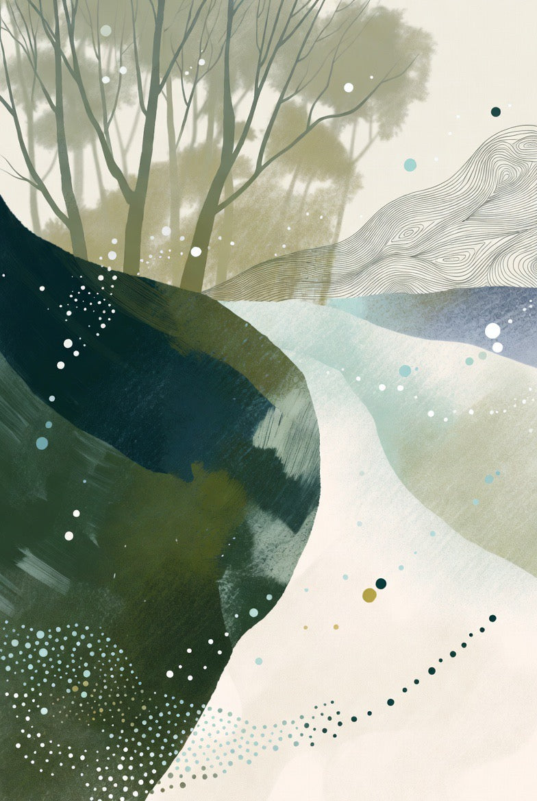 Tranquil Path Through Misty Forest