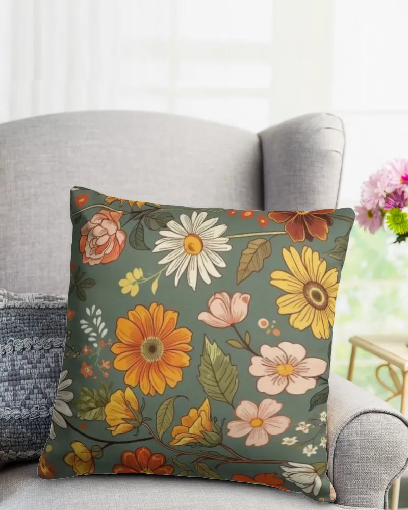 Botanical Harmony - Linen Pillow (Dual Sided)