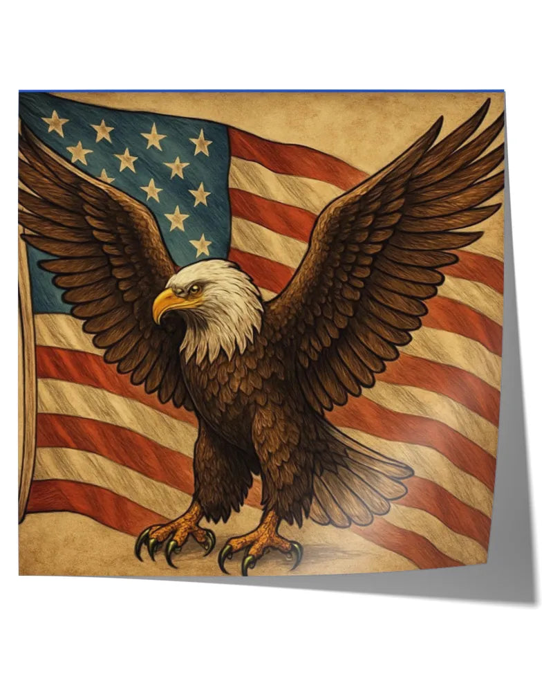 Wings of Liberty - Satin Square Poster (16x16in)