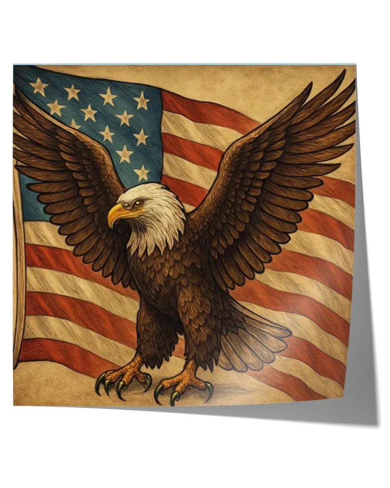 Wings of Liberty - Satin Square Poster (16x16in)