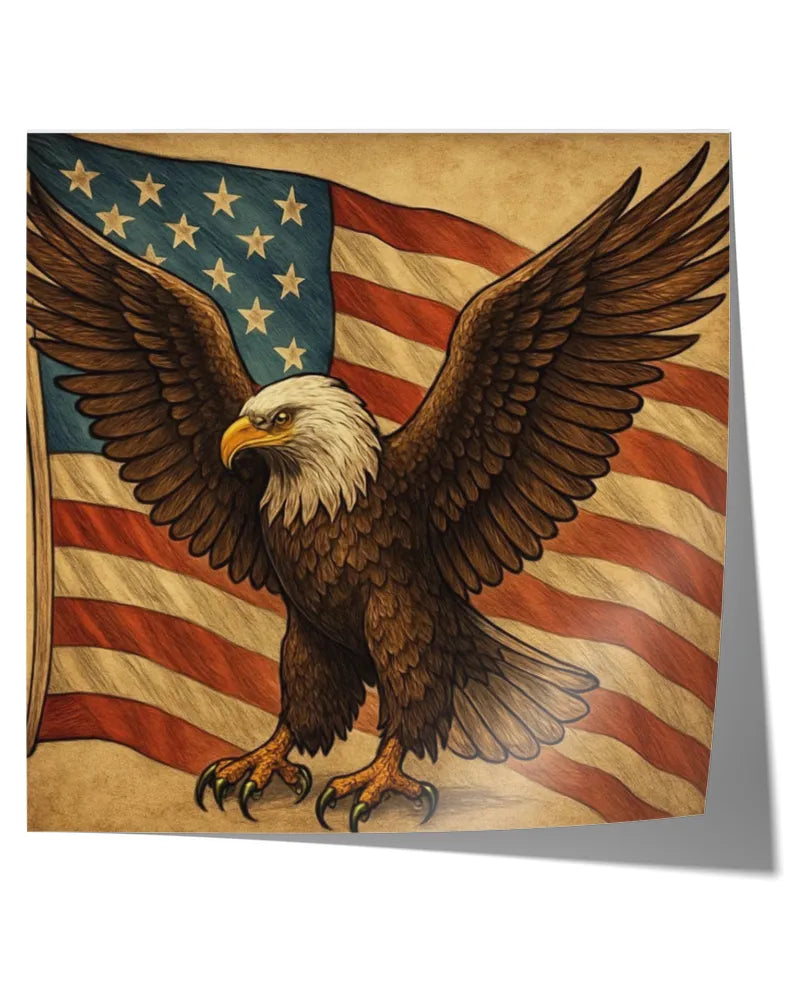 Wings of Liberty - Satin Square Poster (16x16in)