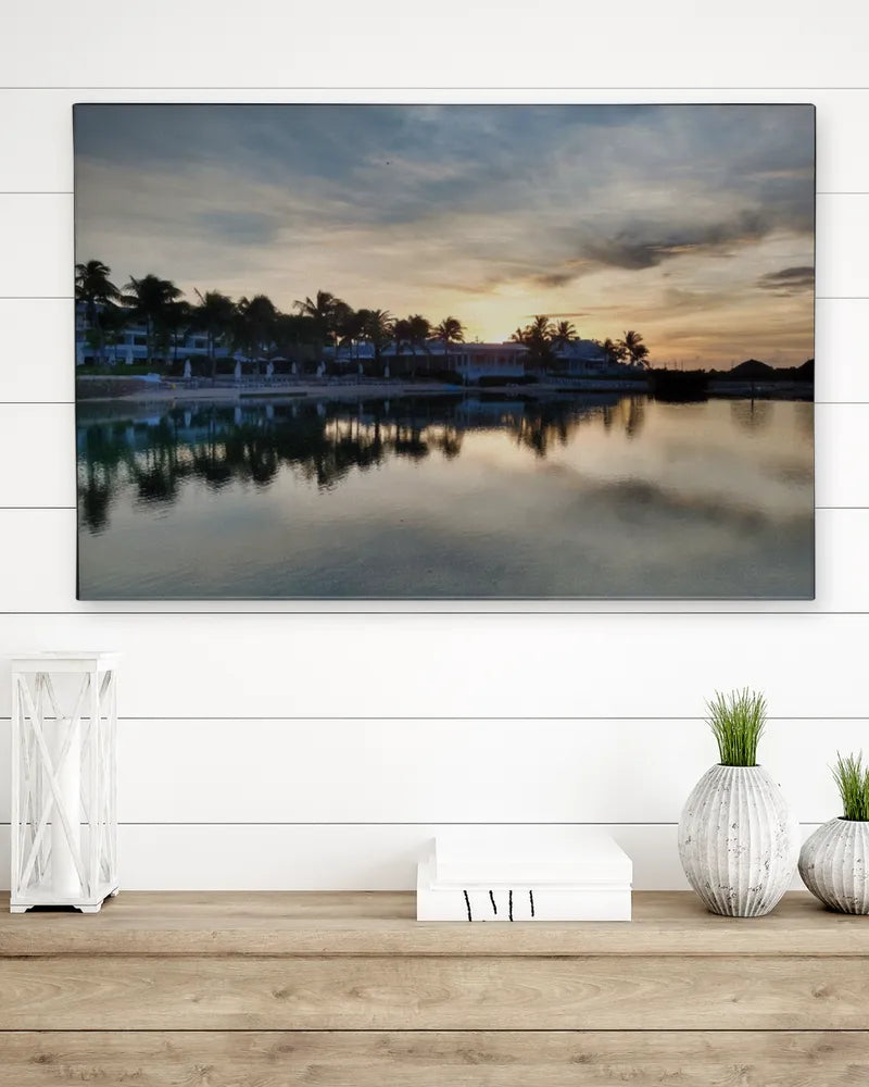 Tropical Sunset Reflections - Ready To Hang Landscape Canvas