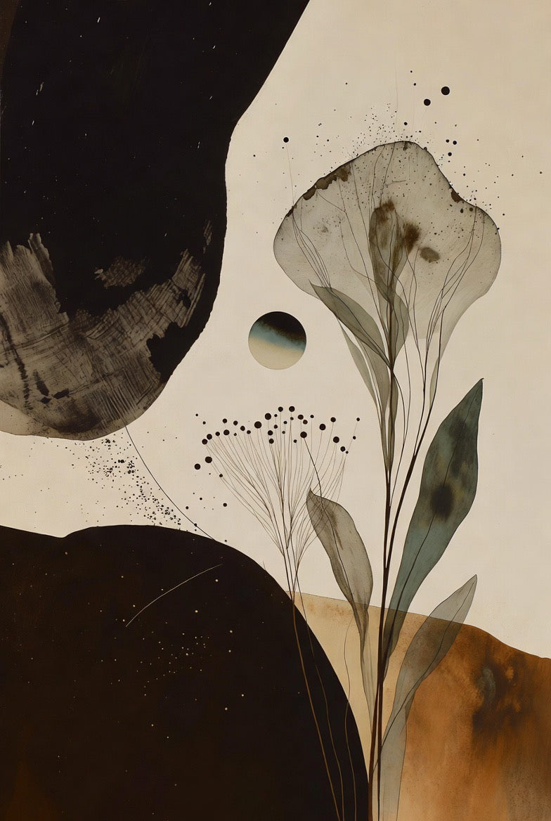 Translucent Leaves in Amber & Black