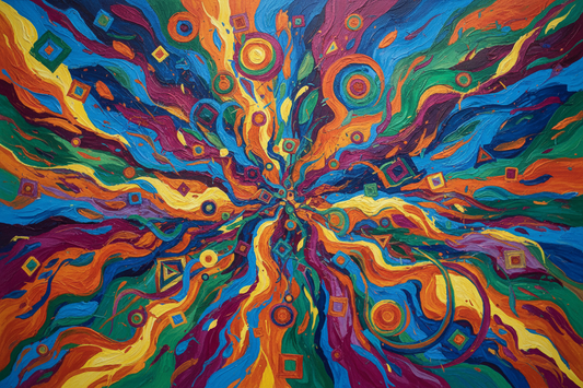 Vibrant Abstract Energy - Bold Brushstrokes Digital Art Print