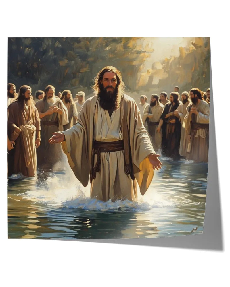 John the Baptist - Sacred River - Satin Square Poster (24x24in)