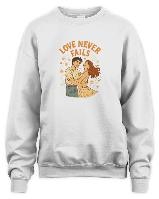 Love Never Fails - Embroidered Unisex Sweatshirt