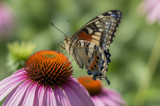 Butterfly on flower close-up 1