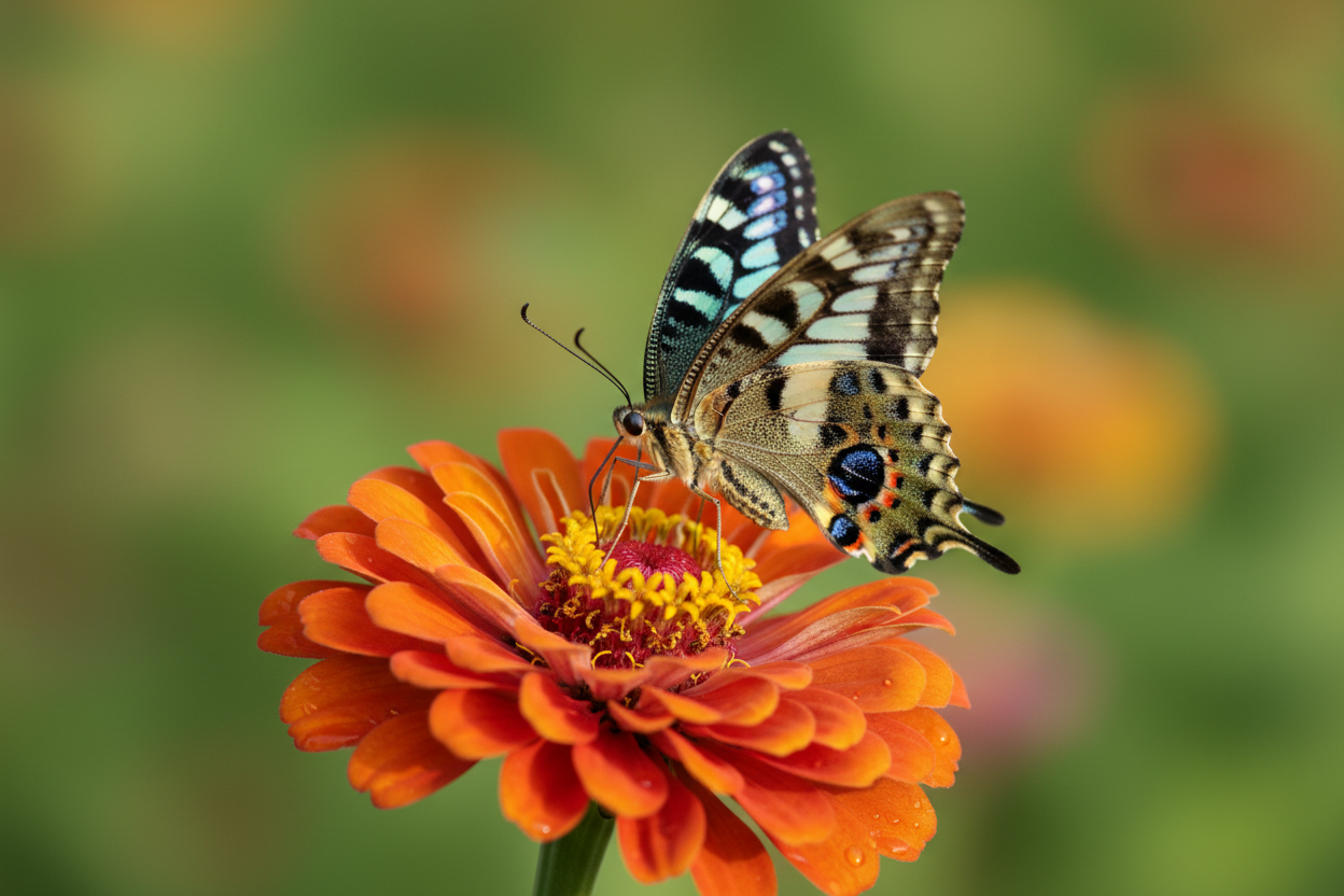 Butterfly on flower close-up 2