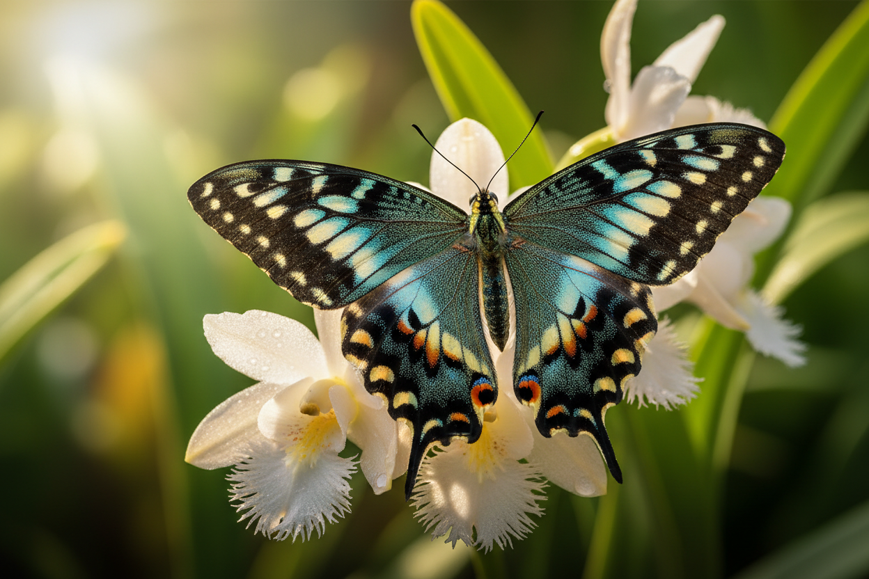 Butterfly on flower close-up 4