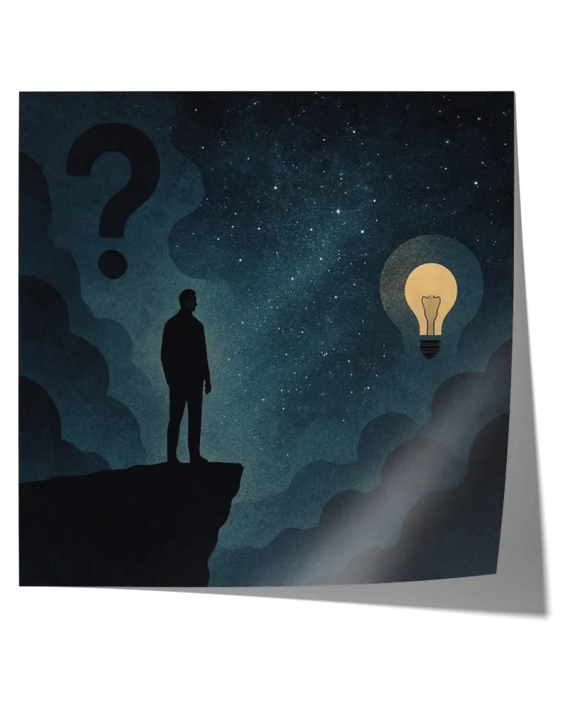 Finding the Answer - Satin Square Poster (16x16in)