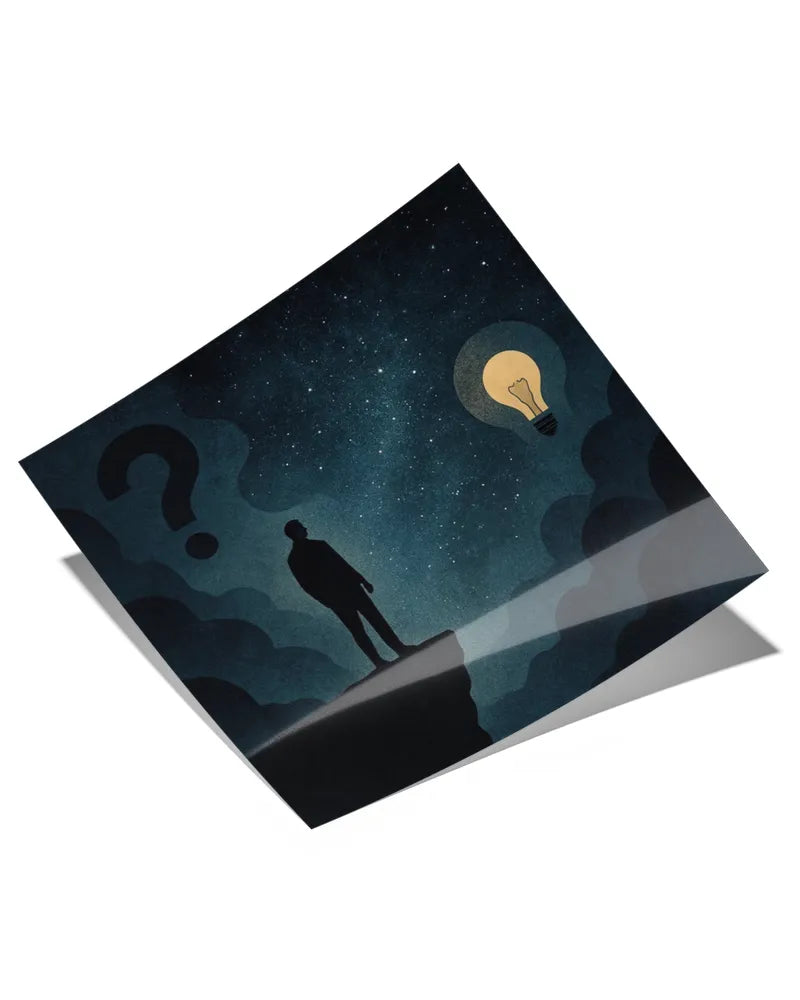 Finding the Answer - Satin Square Poster (16x16in)