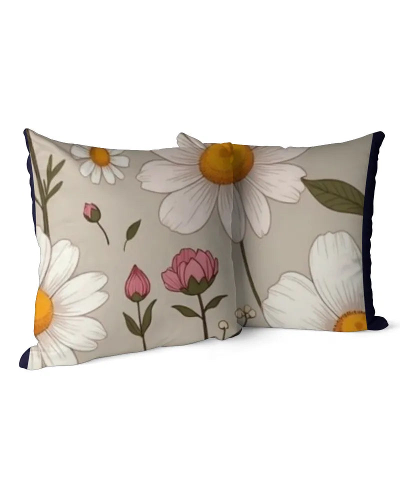 Cottage Garden Florals - Linen Pillow (Dual Sided)