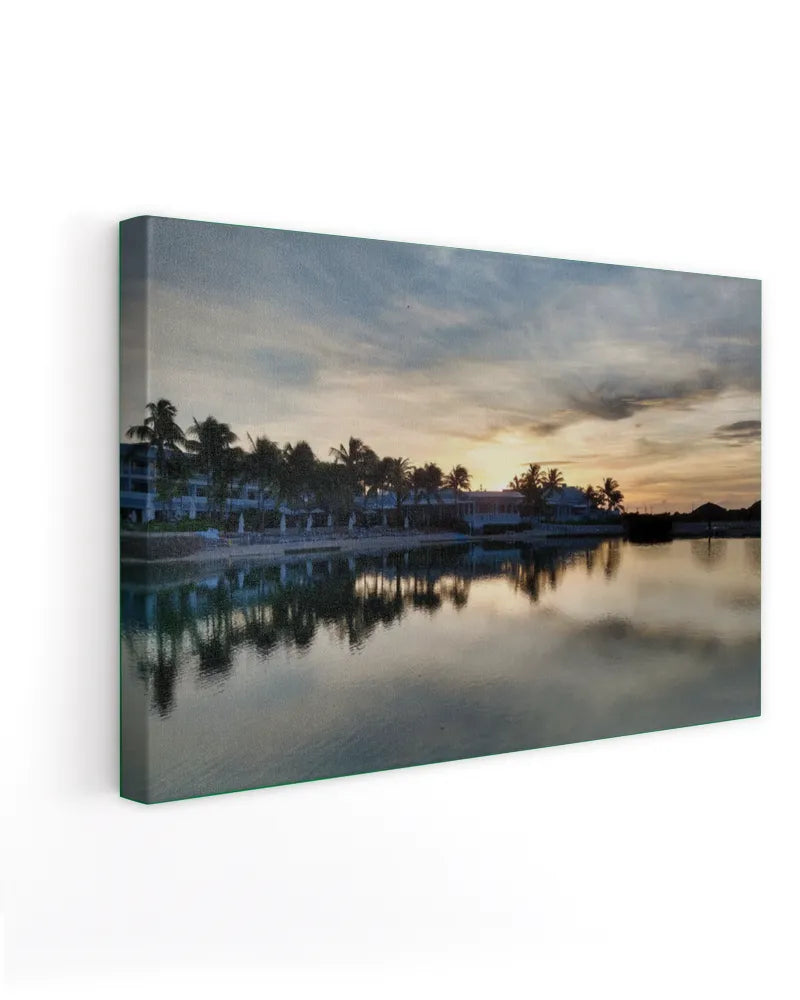 Tropical Sunset Reflections - Ready To Hang Landscape Canvas