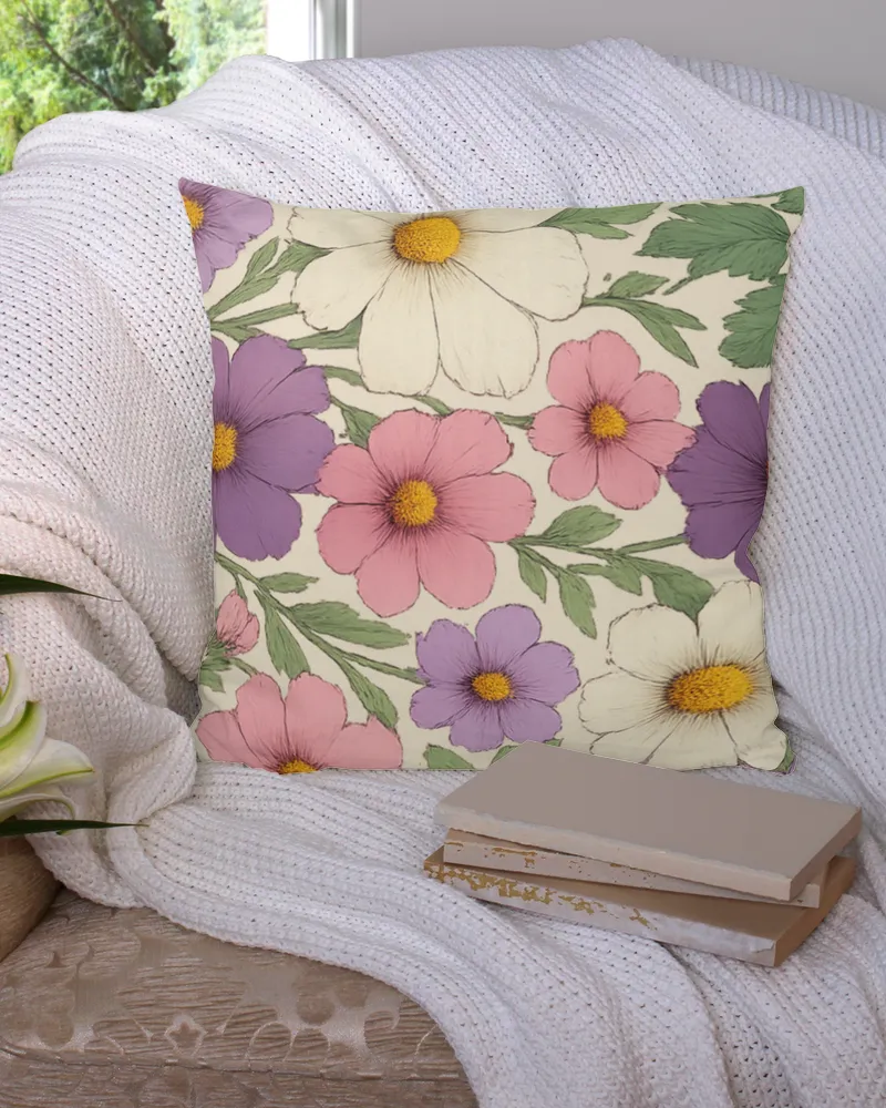 Floral Medley - Linen Pillow (Dual Sided)
