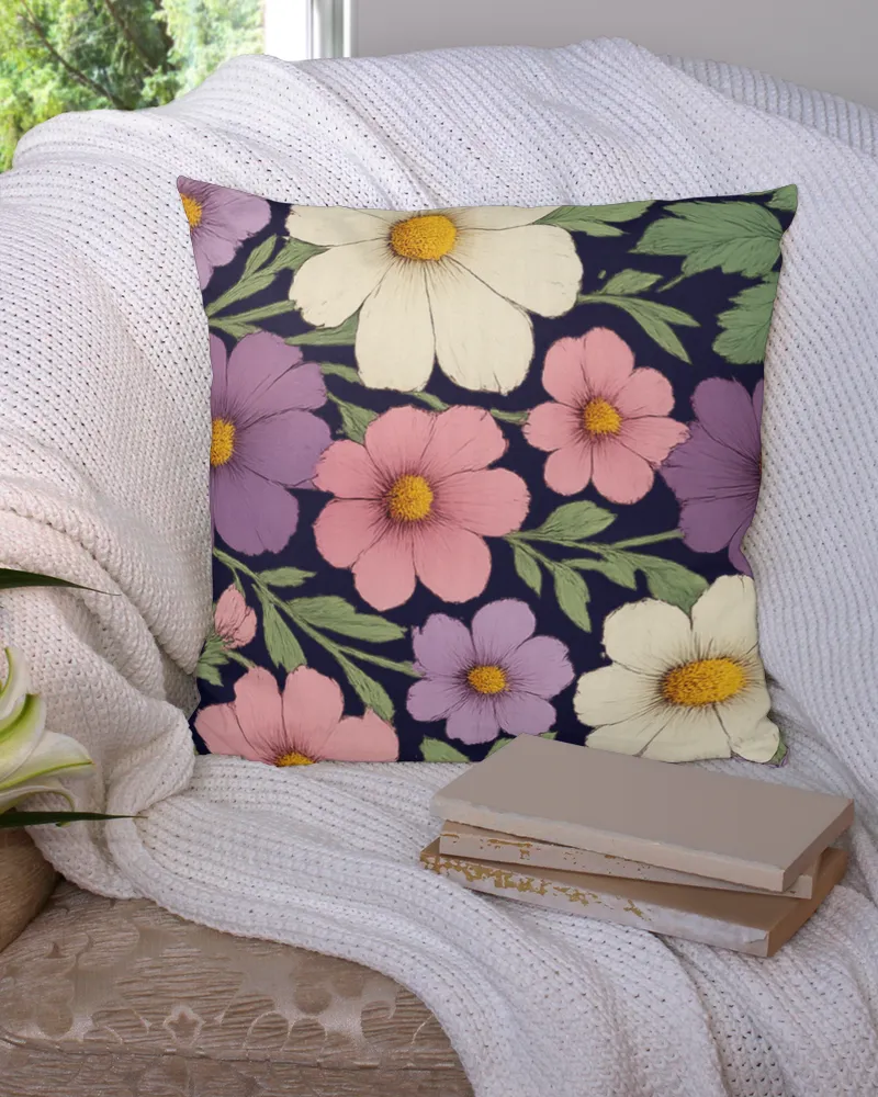 Floral Medley - Linen Pillow (Dual Sided)