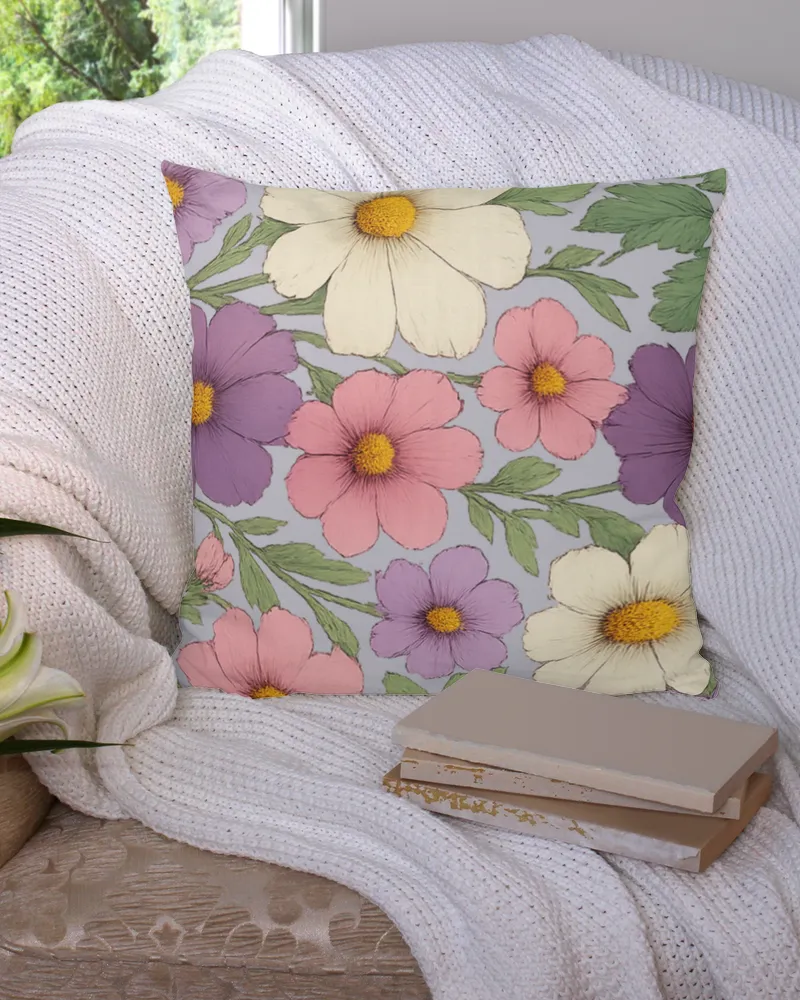 Floral Medley - Linen Pillow (Dual Sided)