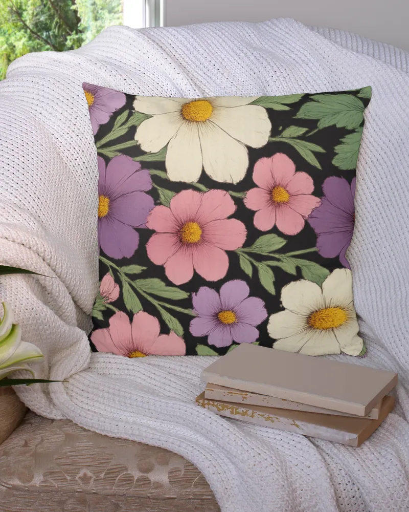 Floral Medley - Linen Pillow (Dual Sided)