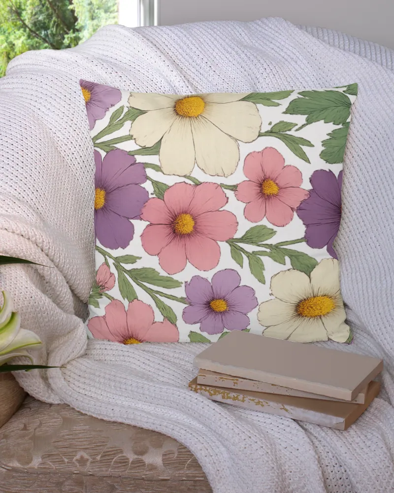 Floral Medley - Linen Pillow (Dual Sided)