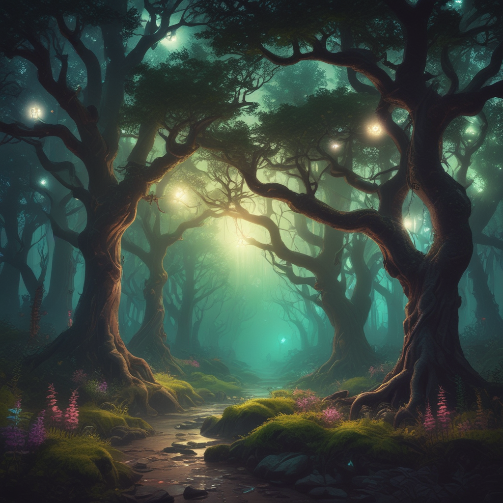 Mystical Forest Gateway - Enchanted Woodland Portal Art